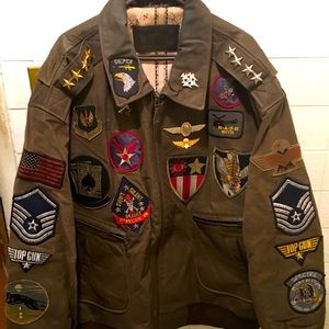 Aviator distressed Leather Jacket, 2Xl